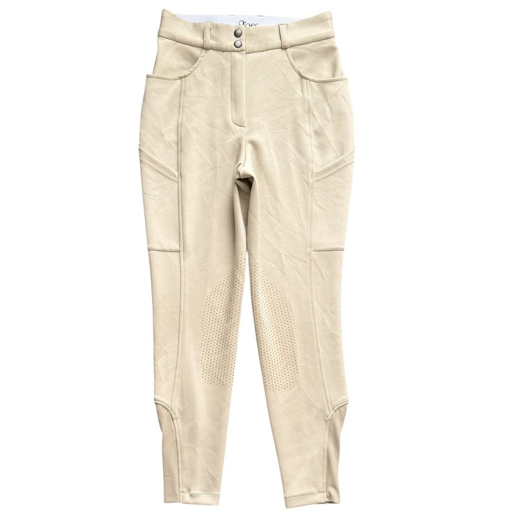 Piper SmartPak Breeches Womens 28R Beige Knee Patch Equestrian Riding Pants